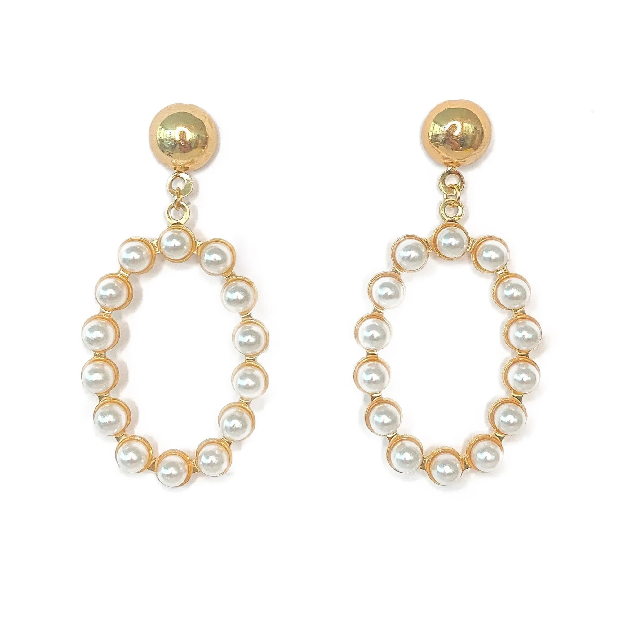 Oval Office Pearl Drop Earrings