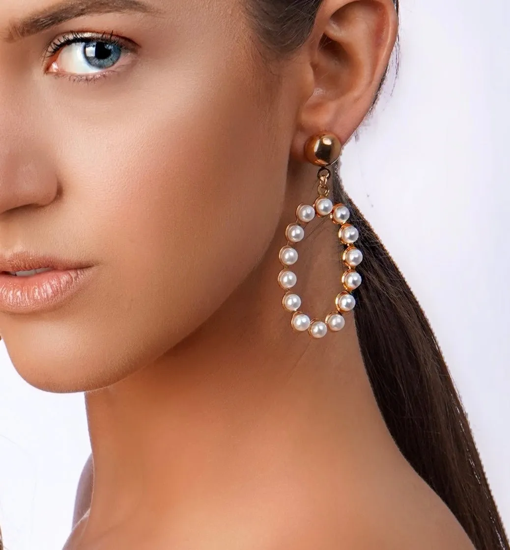 Oval Office Pearl Drop Earrings