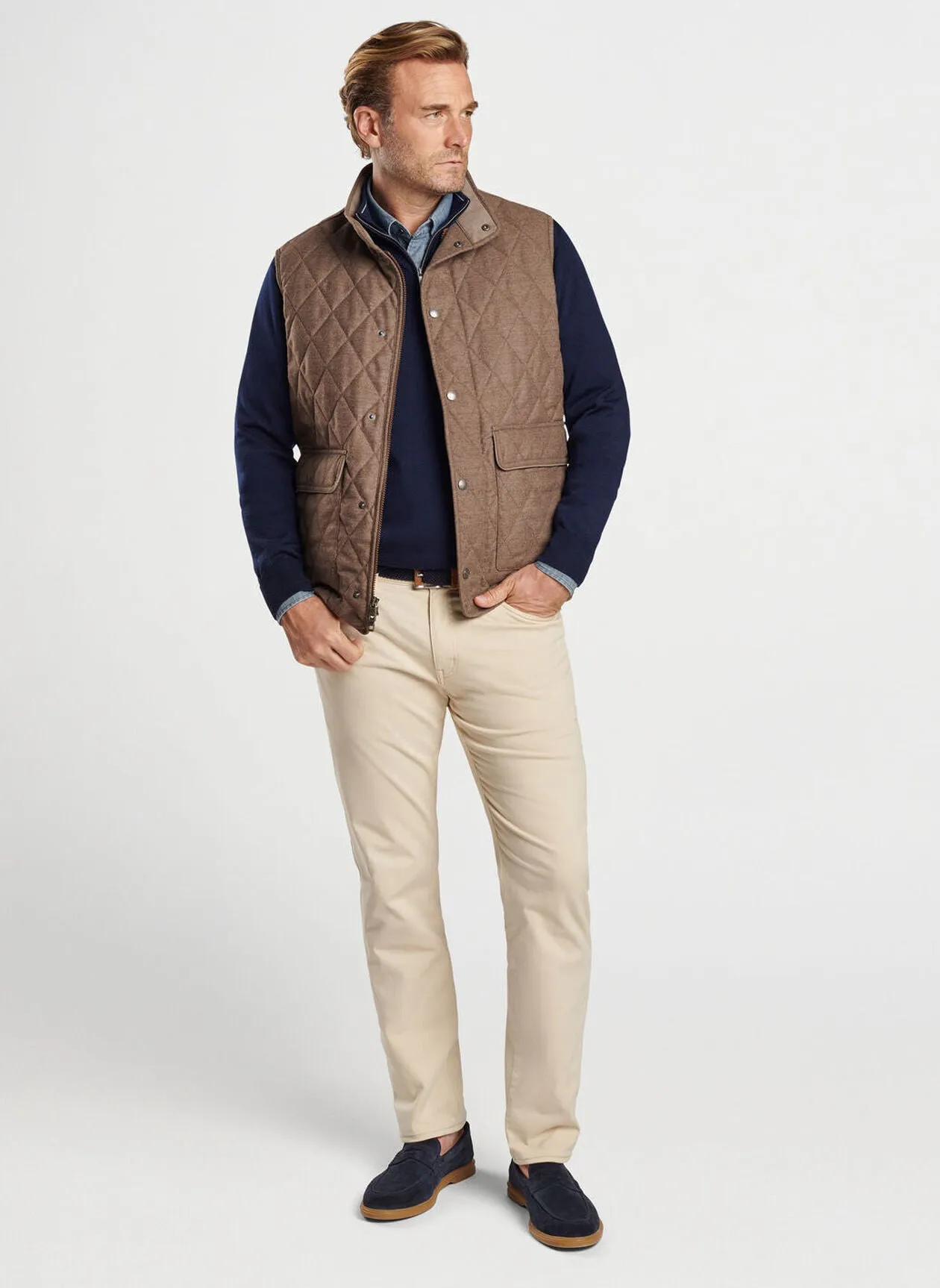 Peter Millar Mens Classic Fit Essex Wool Vest - RYE