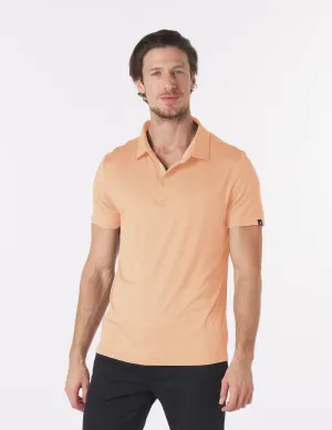 Pin Seeker Polo: Orange Wine Heather with Orange Wine/White Stripe Contrast
