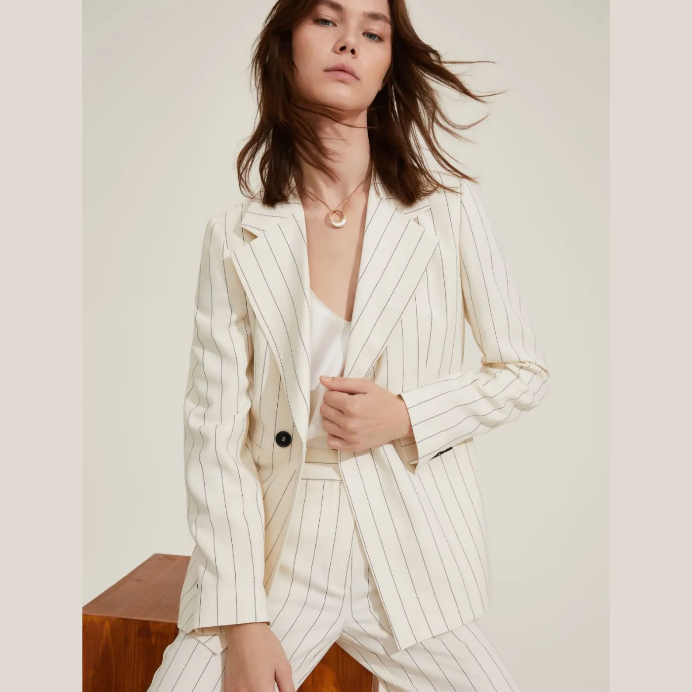 Pinstripe Trouser Suit