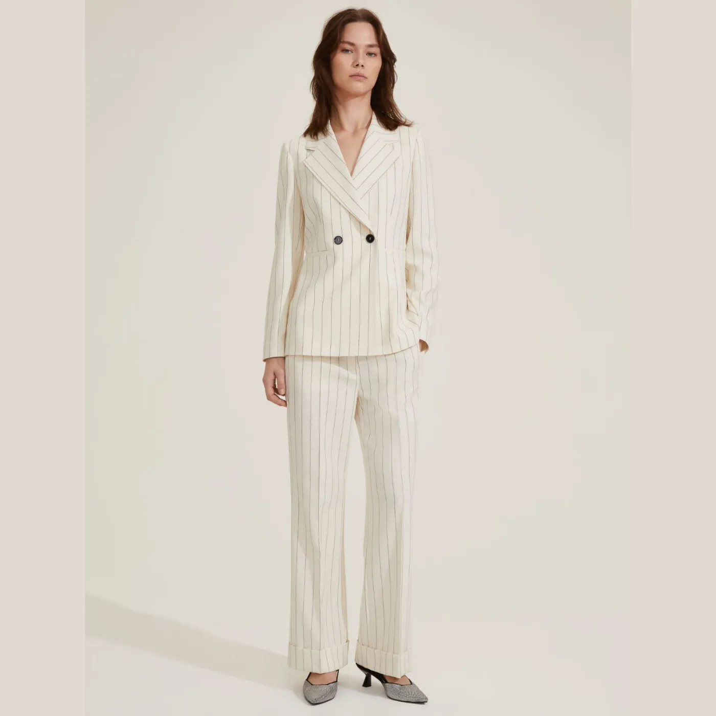 Pinstripe Trouser Suit