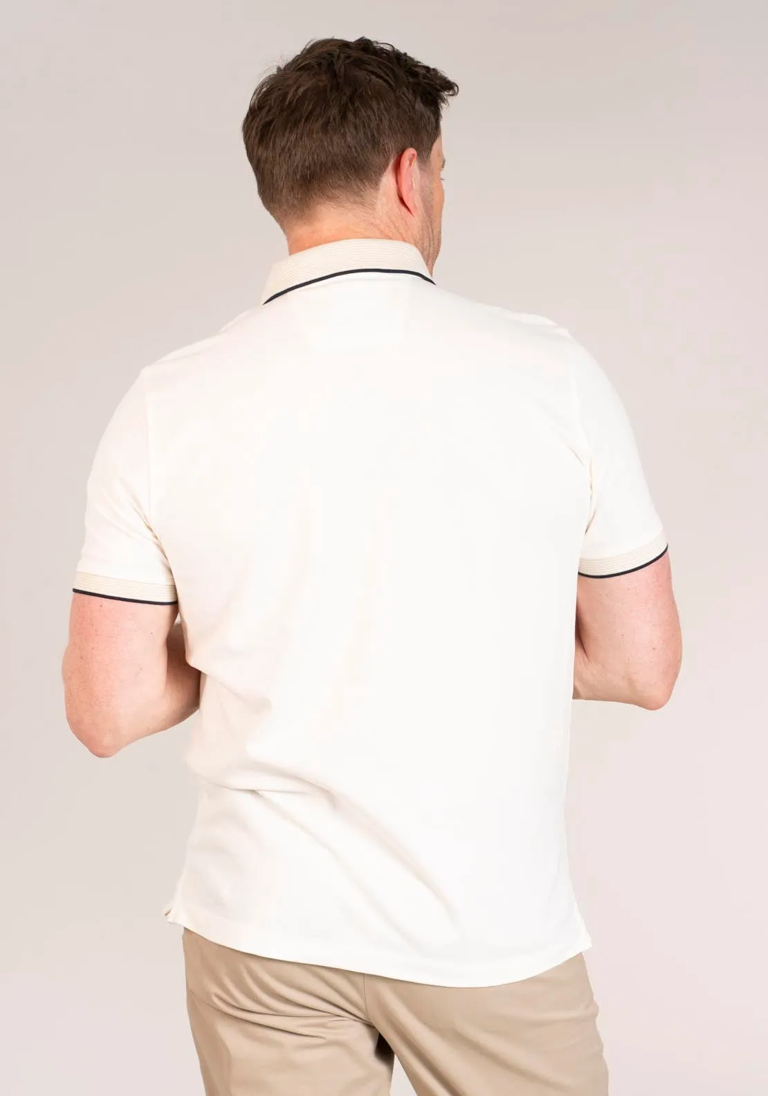 Plain 3-Button Polo - Beige