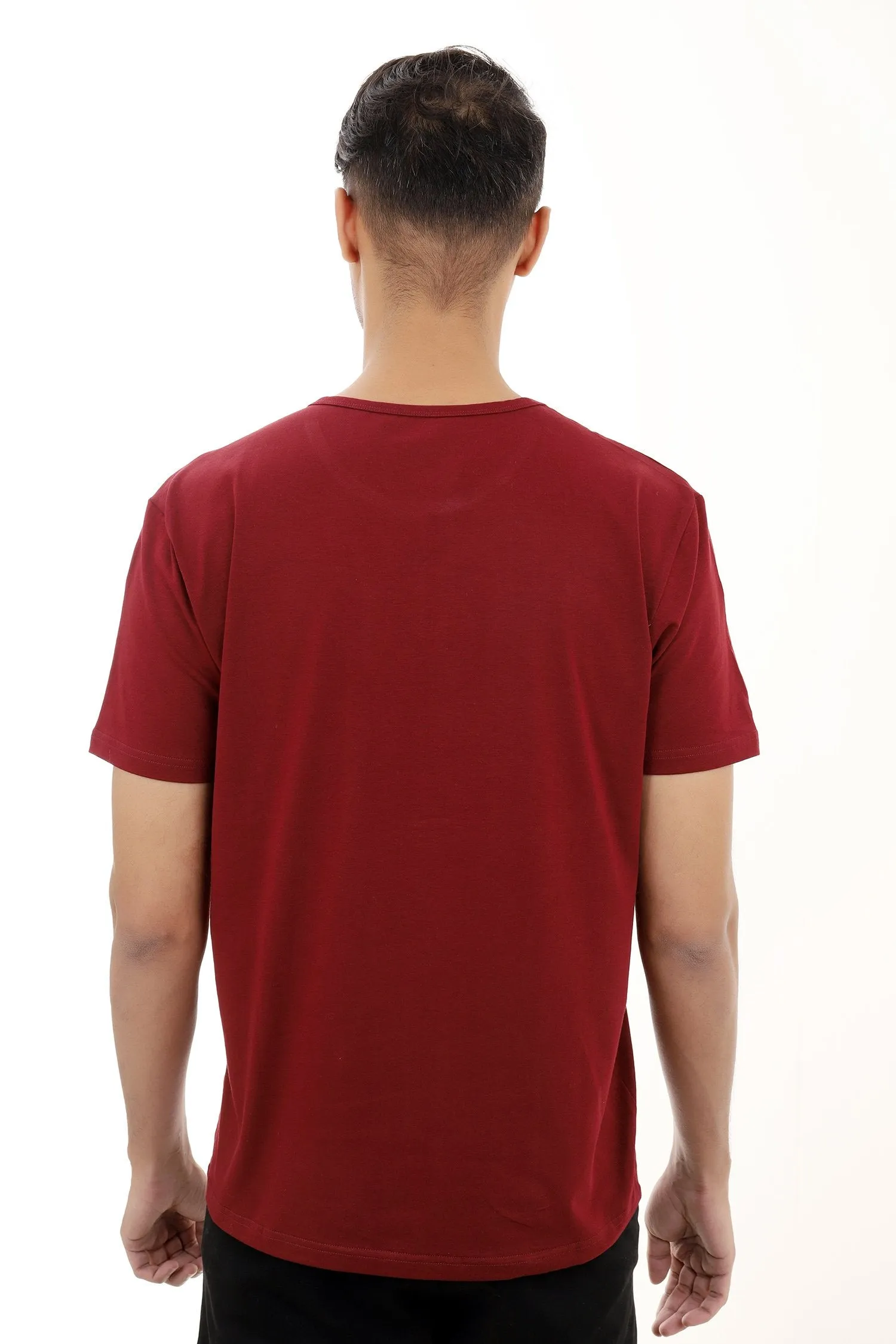 PREMIUM COTTON CREW NECK TEE-MAROON