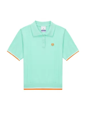 Preppy Knit Polo- Light Mint