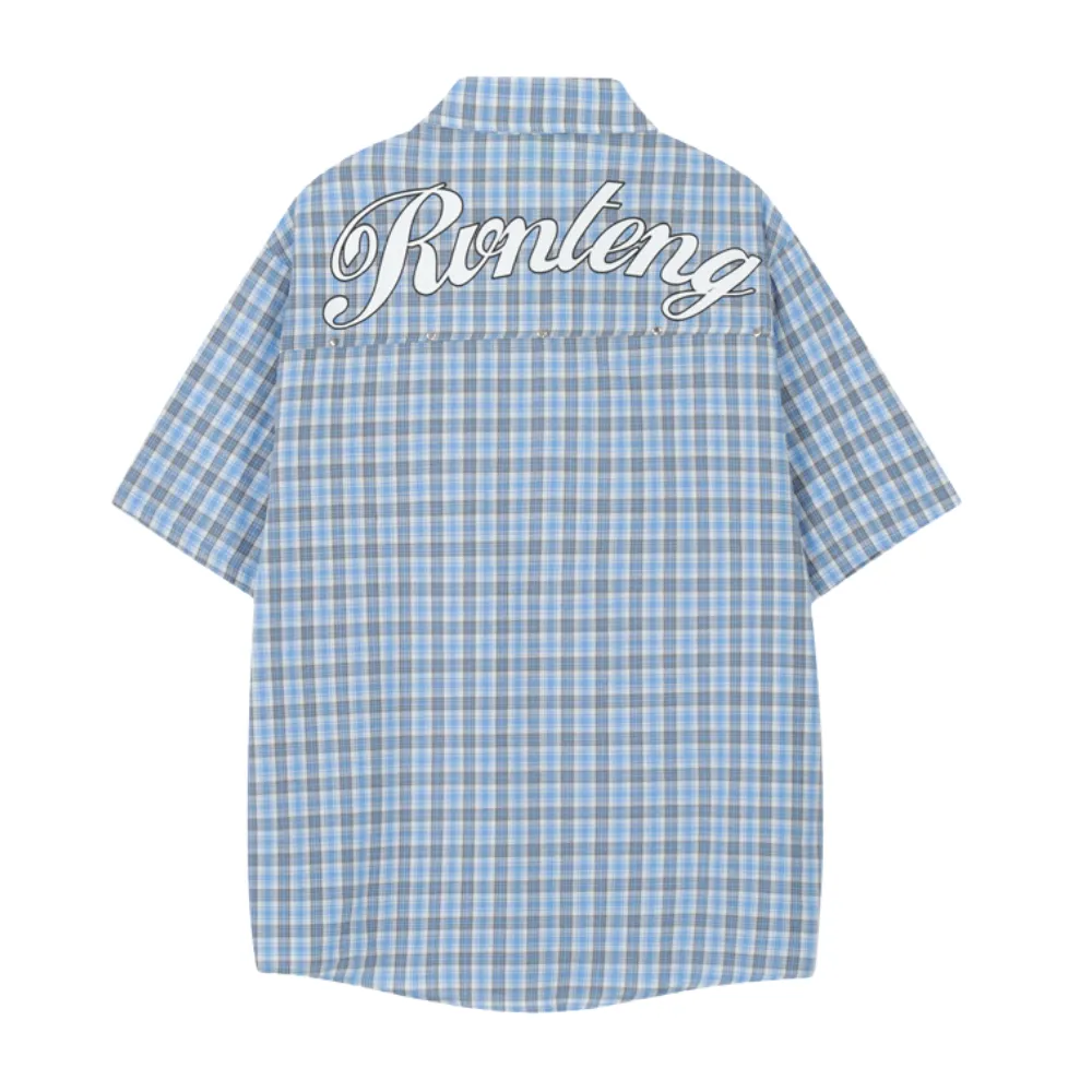 Preppy Lettering Check Shirt