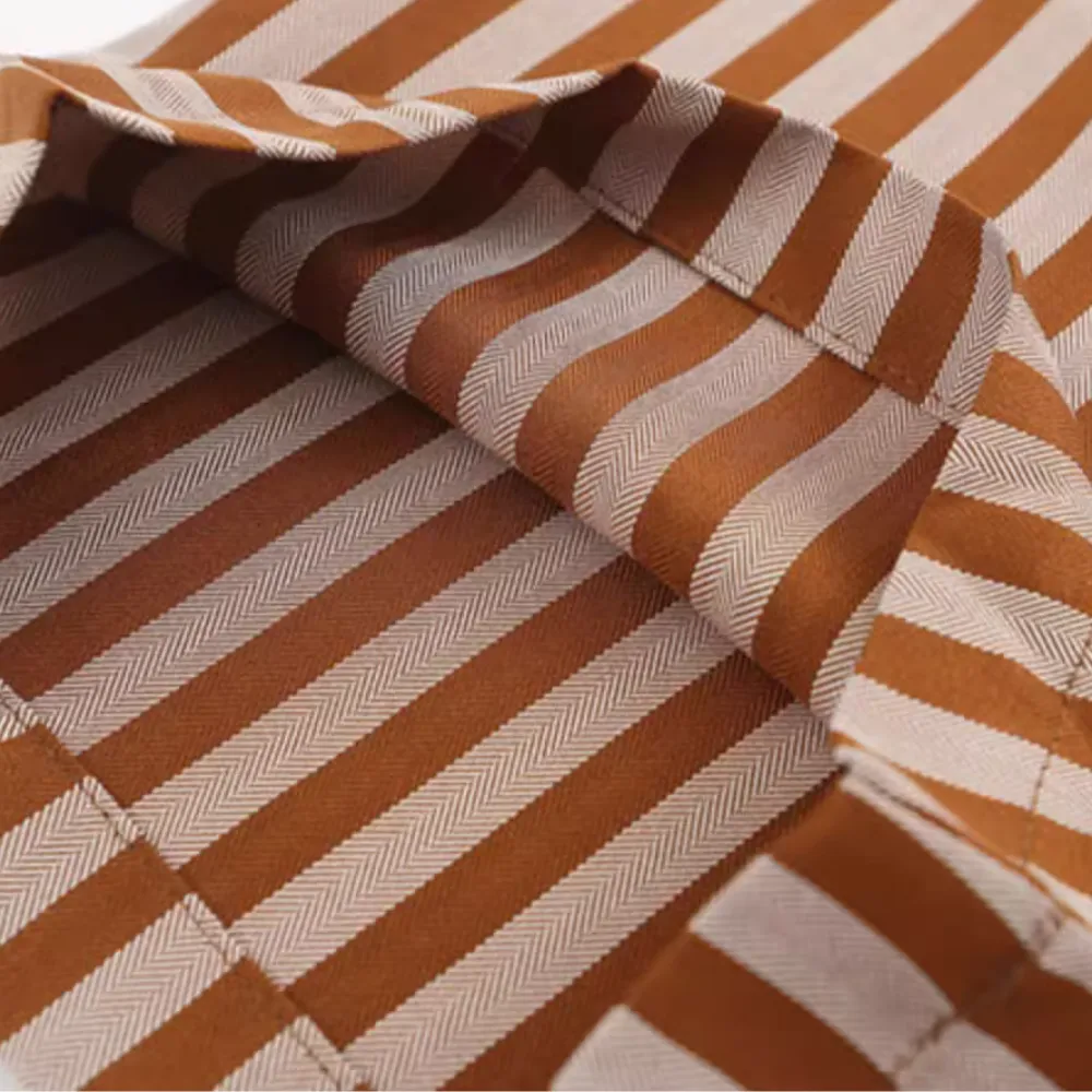 Preppy Stripe Floral Embroidered Shirt