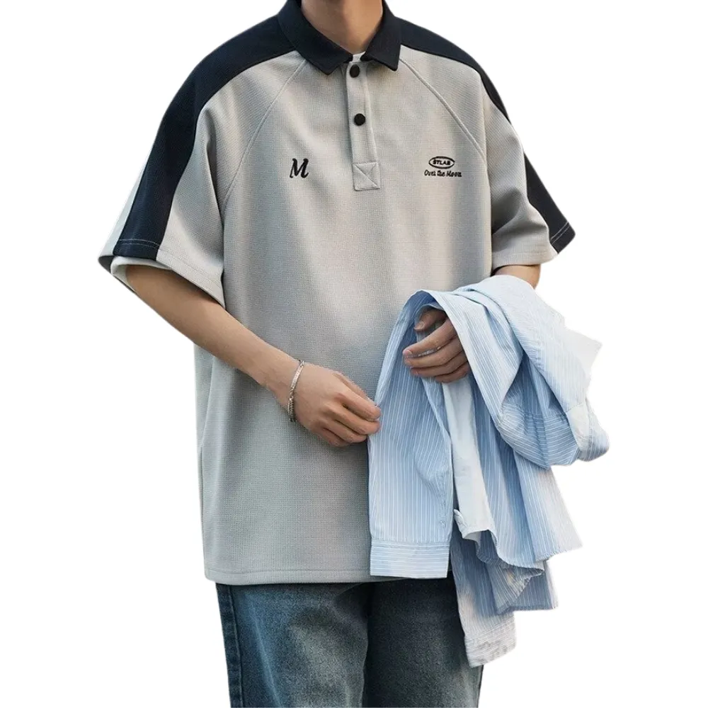 Preppy Waffle Panel Polo T-shirt