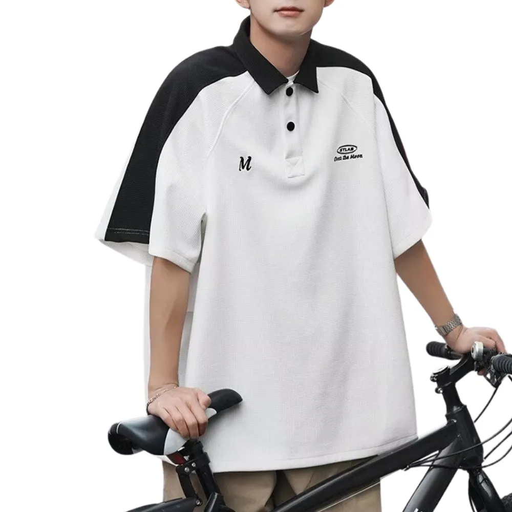 Preppy Waffle Panel Polo T-shirt