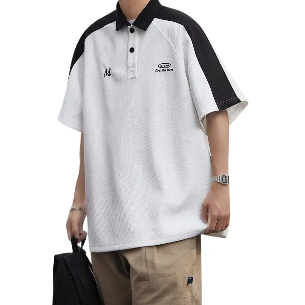 Preppy Waffle Panel Polo T-shirt