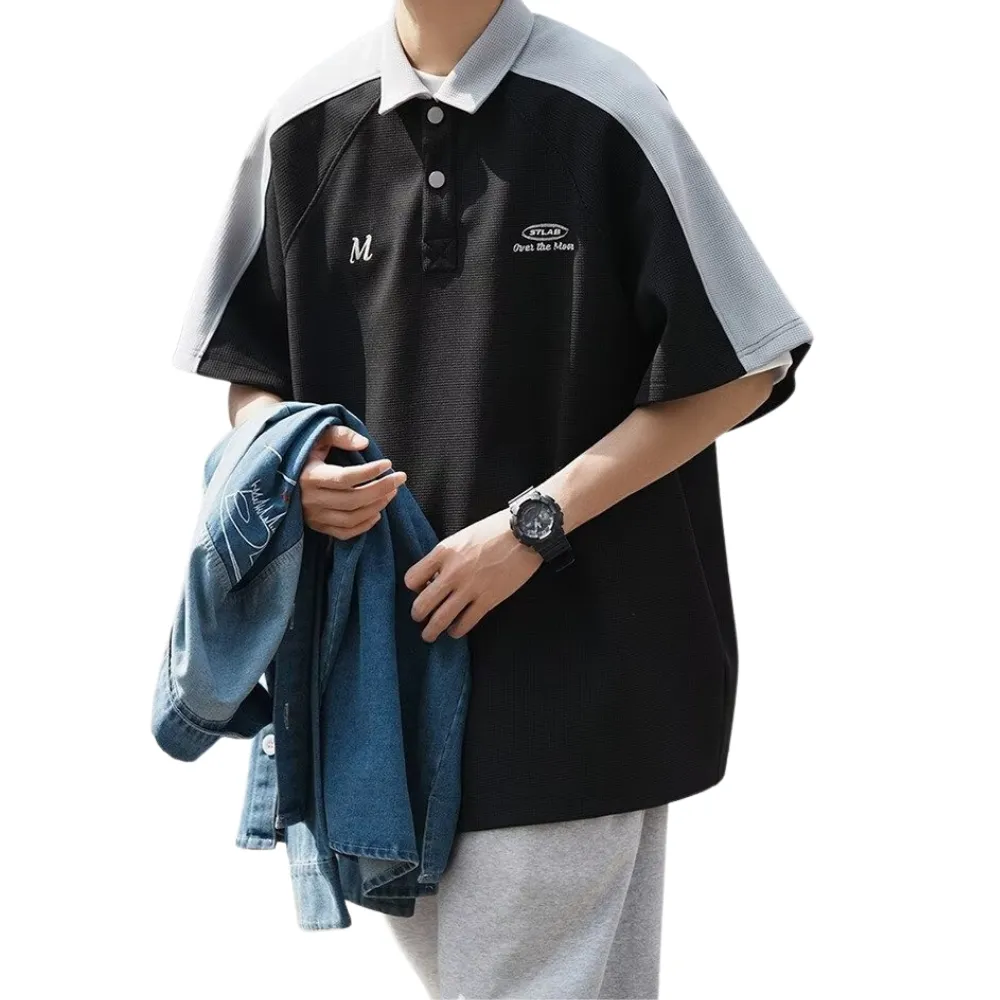 Preppy Waffle Panel Polo T-shirt