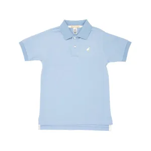 Prim & Proper Polo & Onesie, Beale Street Blue with Multicolor Stork