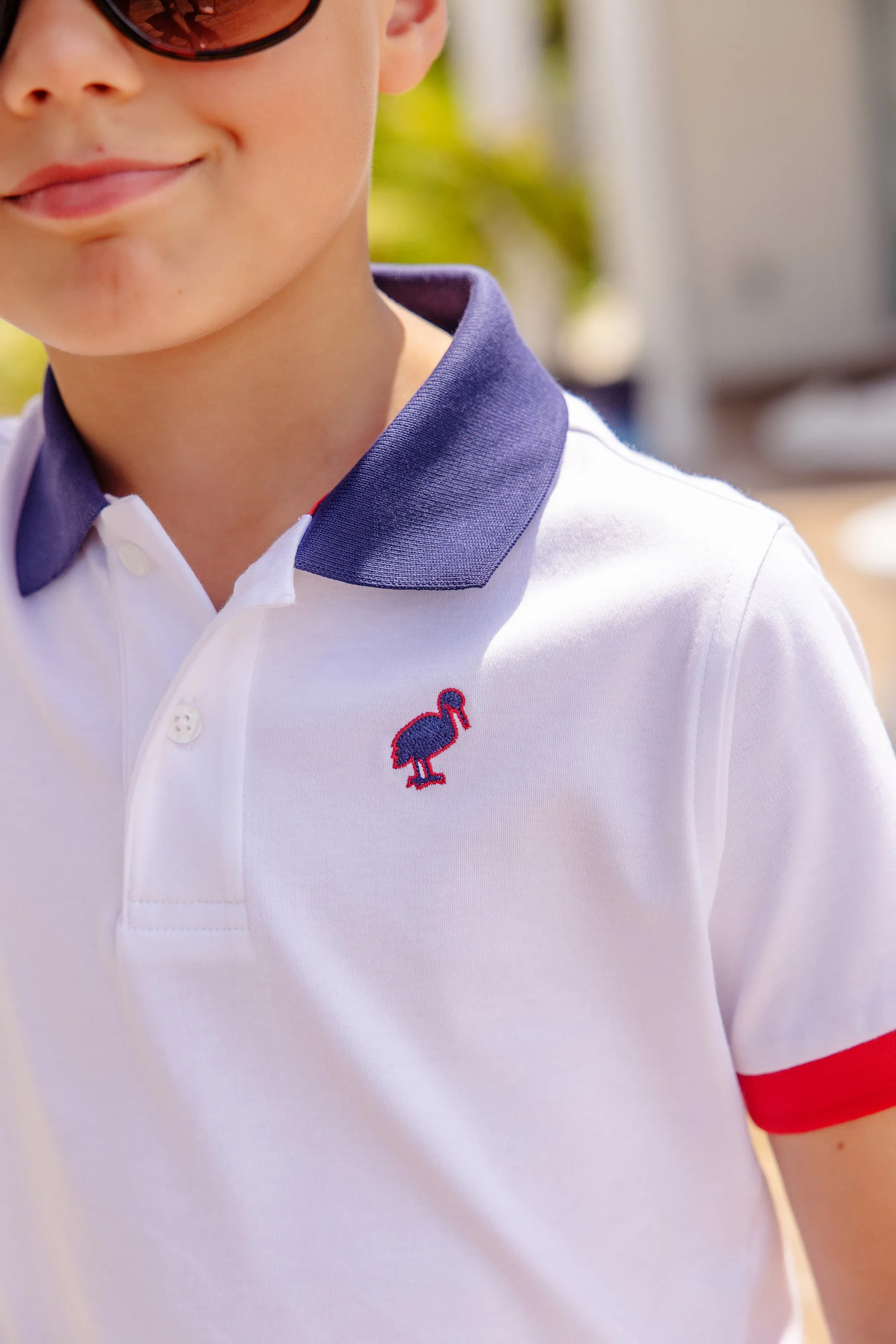 Prim & Proper Polo & Onesie - Worth Avenue White with Richmond Red and Nantucket Navy