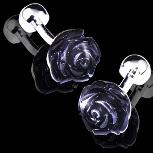 Purple Textured Mens Stainless Steel Round Cufflinks for Shirt with Box - Hand Crafted Perfect