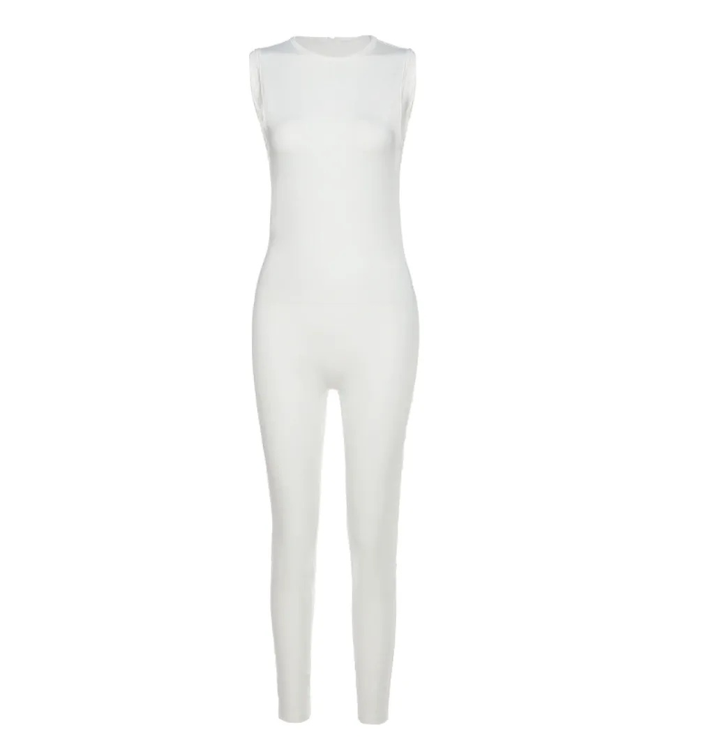 Racer Neckline Jumpsuit