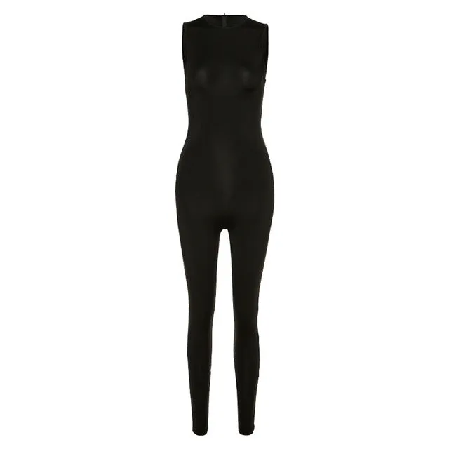 Racer Neckline Jumpsuit