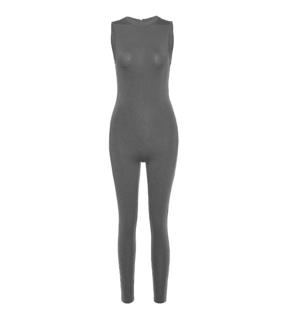 Racer Neckline Jumpsuit
