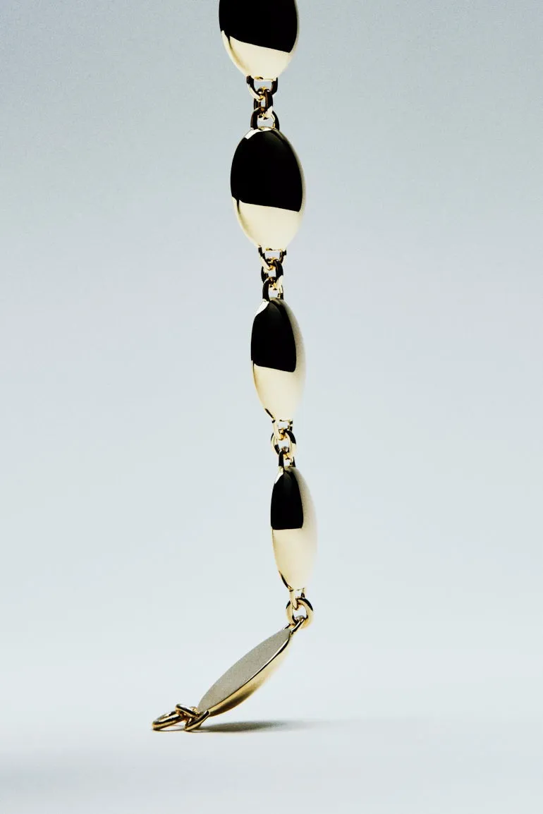 Ragbag Dualism Oval Bracelet in Gold