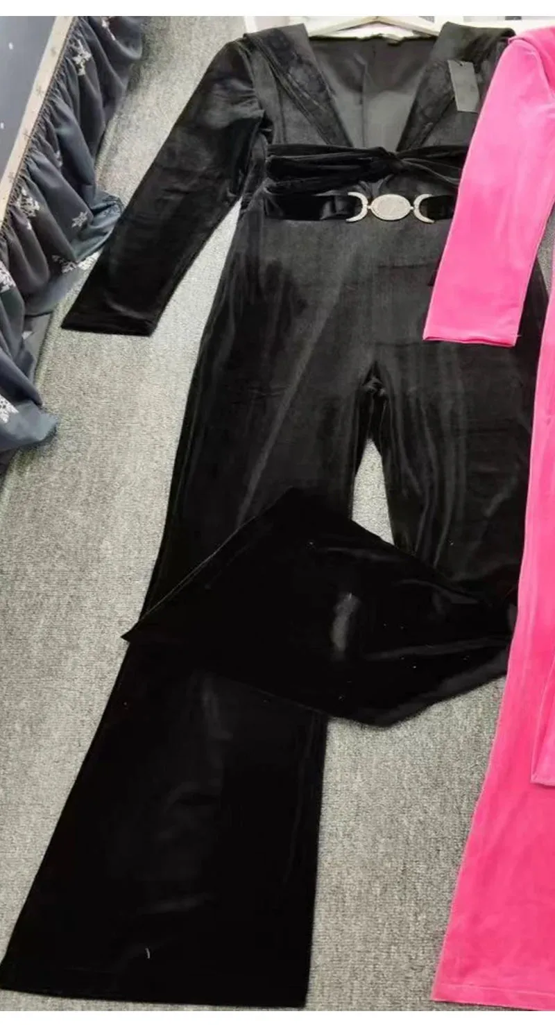 Retro Luxury Elegance Velvet Jumpsuit