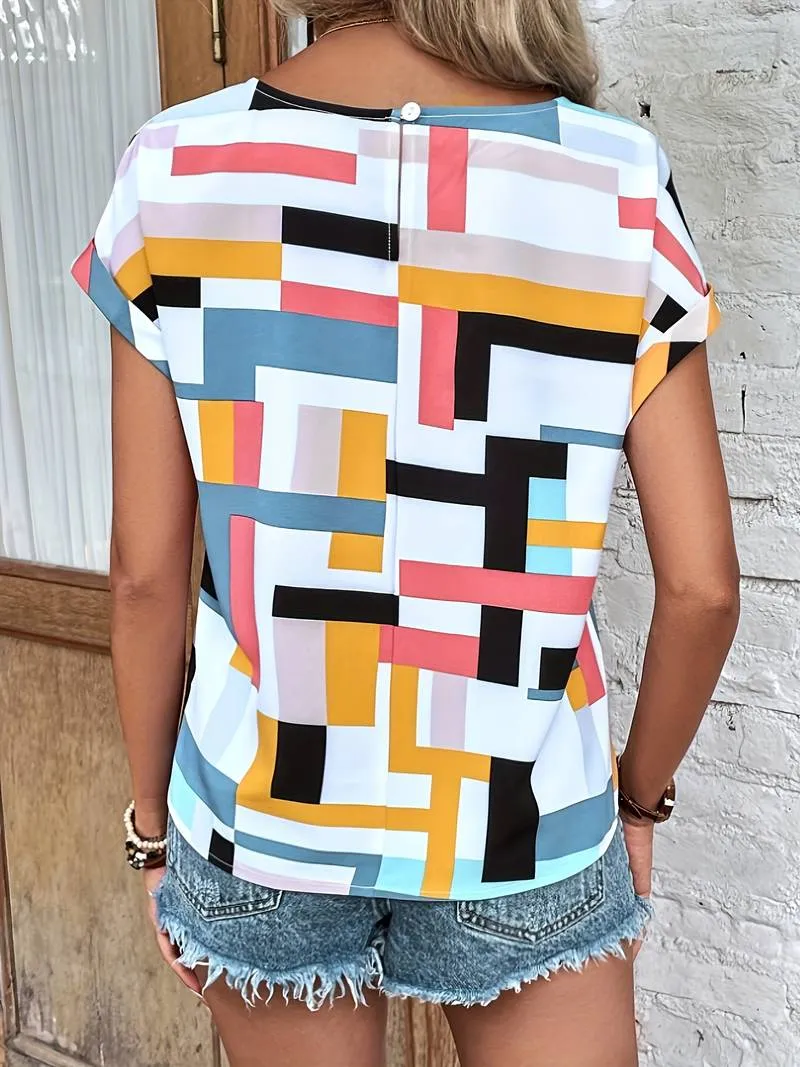 Roseann – Elegant Short-Sleeved Blouse for Women