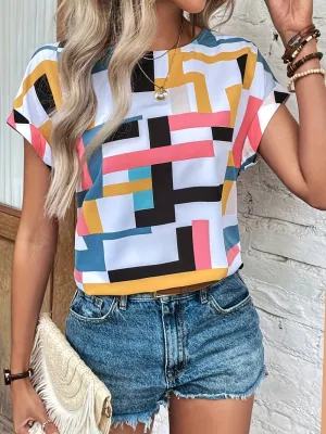 Roseann – Elegant Short-Sleeved Blouse for Women