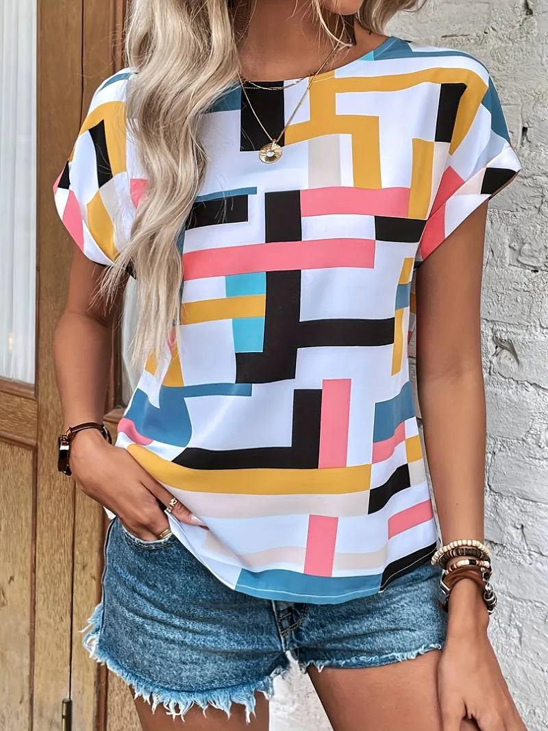 Roseann – Elegant Short-Sleeved Blouse for Women