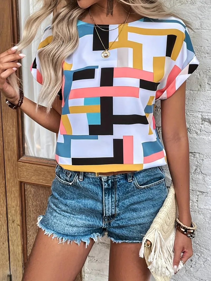 Roseann – Elegant Short-Sleeved Blouse for Women