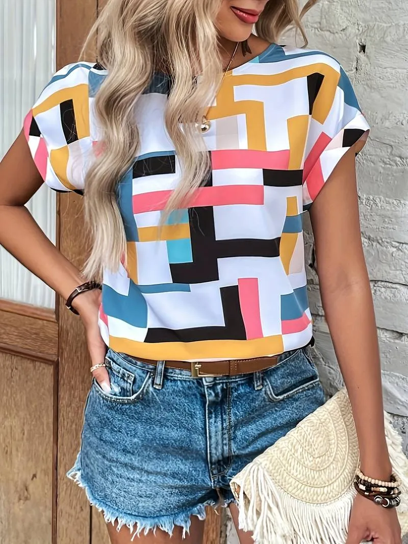 Roseann – Elegant Short-Sleeved Blouse for Women