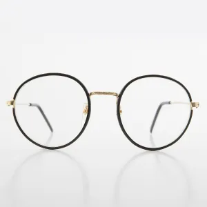 Round Black Preppy Polo Style Clear Lens Glasses - Einstein 2