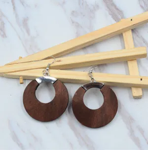 Round Wood Earrings