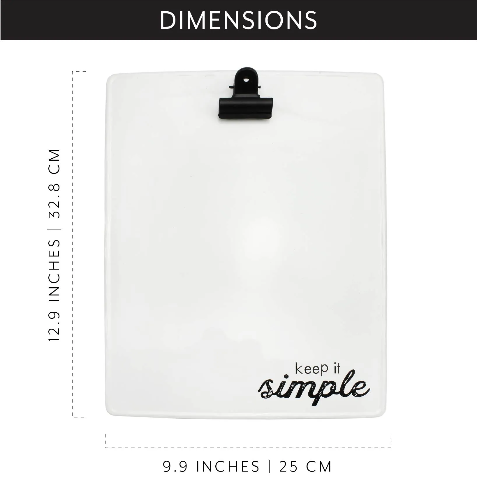 Rustic White Metal Clipboard (Case of 28)