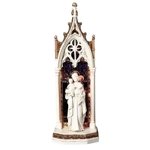 Saint Joseph Cathedral Arch and LED Mosaic Window Statue 11 3/4"
