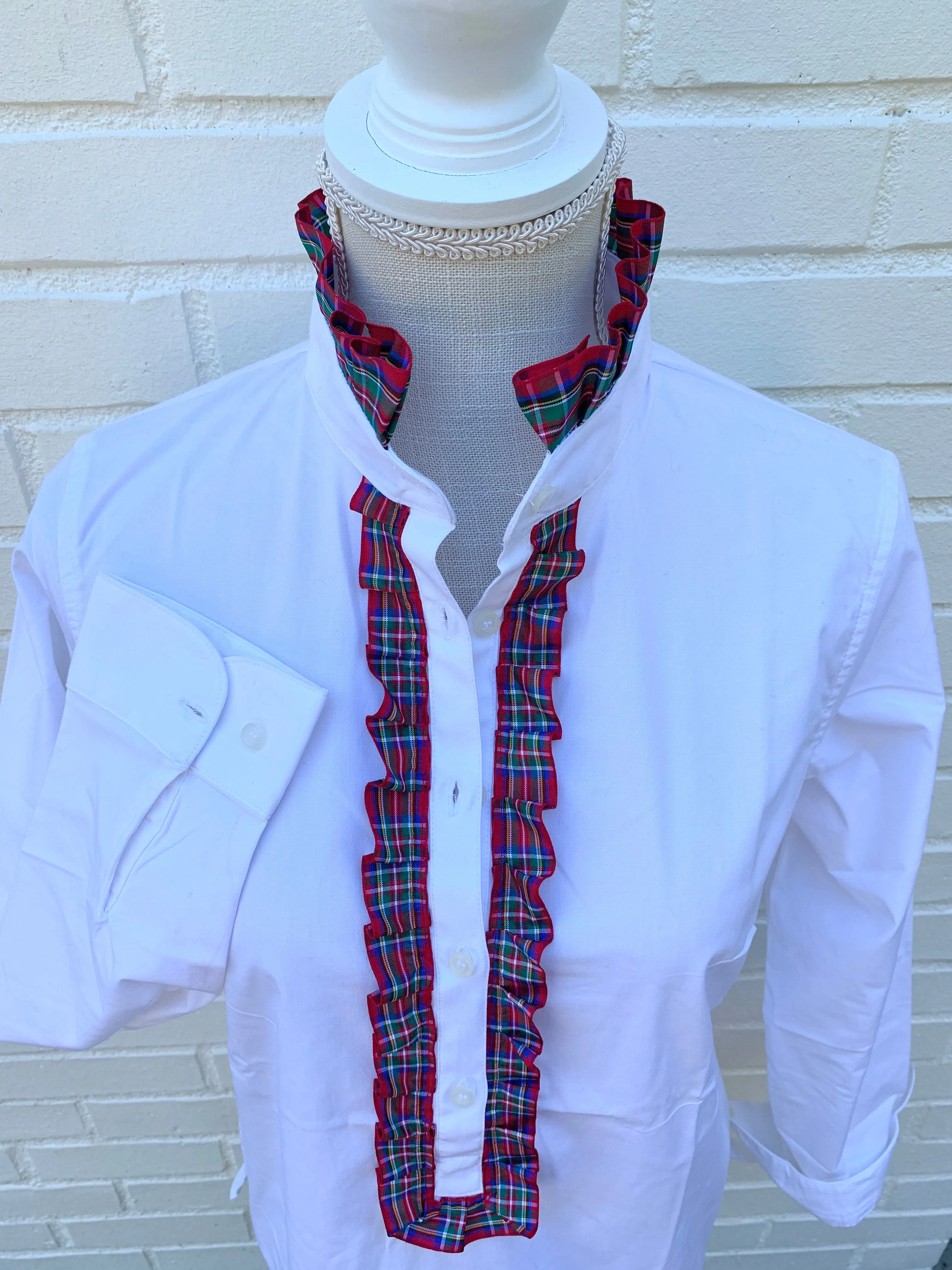 SALE - 2XL ONLY - Sandy Popover Holiday Ribbon Placket Tunic (TP16) *FINAL SALE*