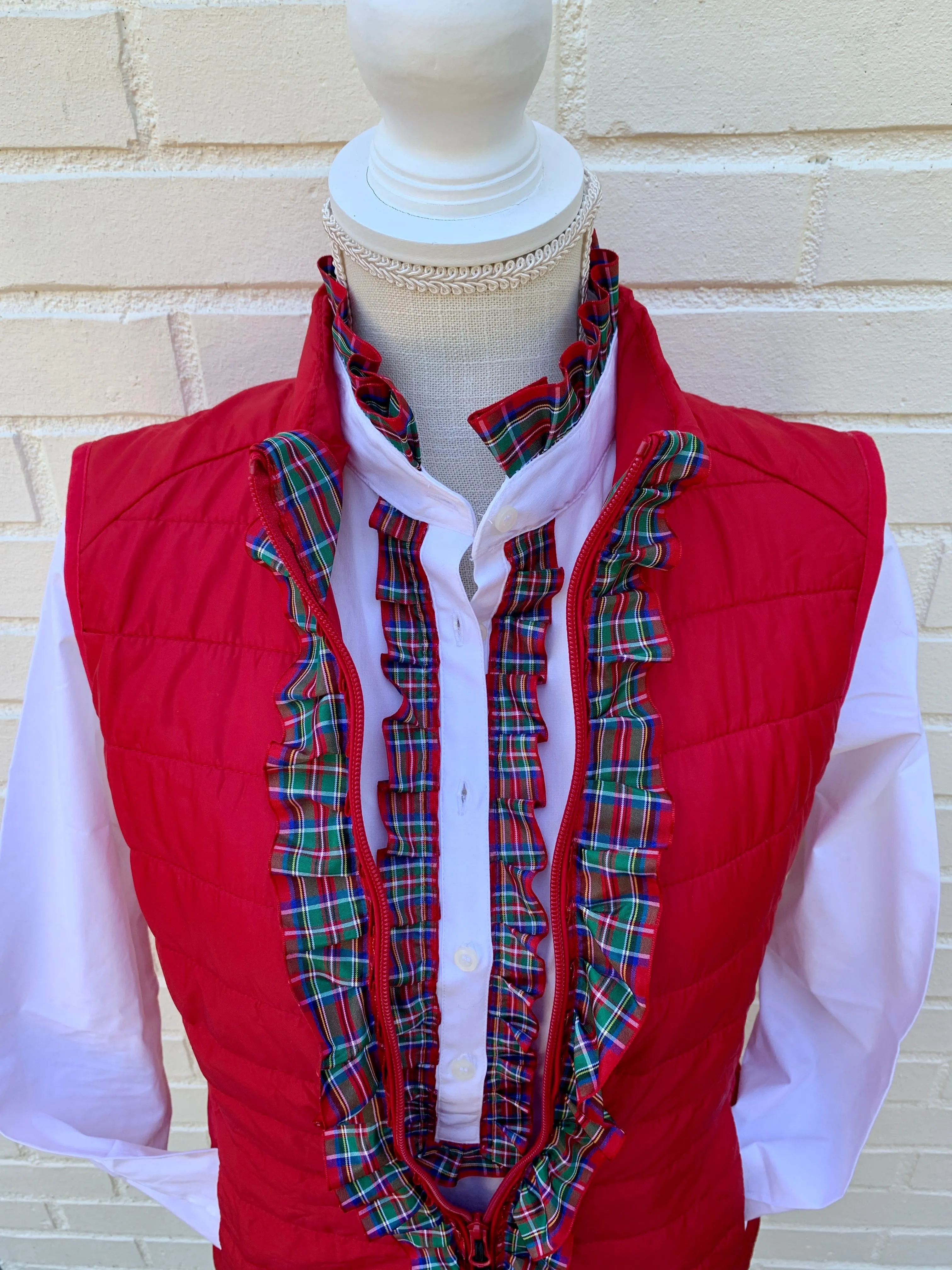 SALE - 2XL ONLY - Sandy Popover Holiday Ribbon Placket Tunic (TP16) *FINAL SALE*