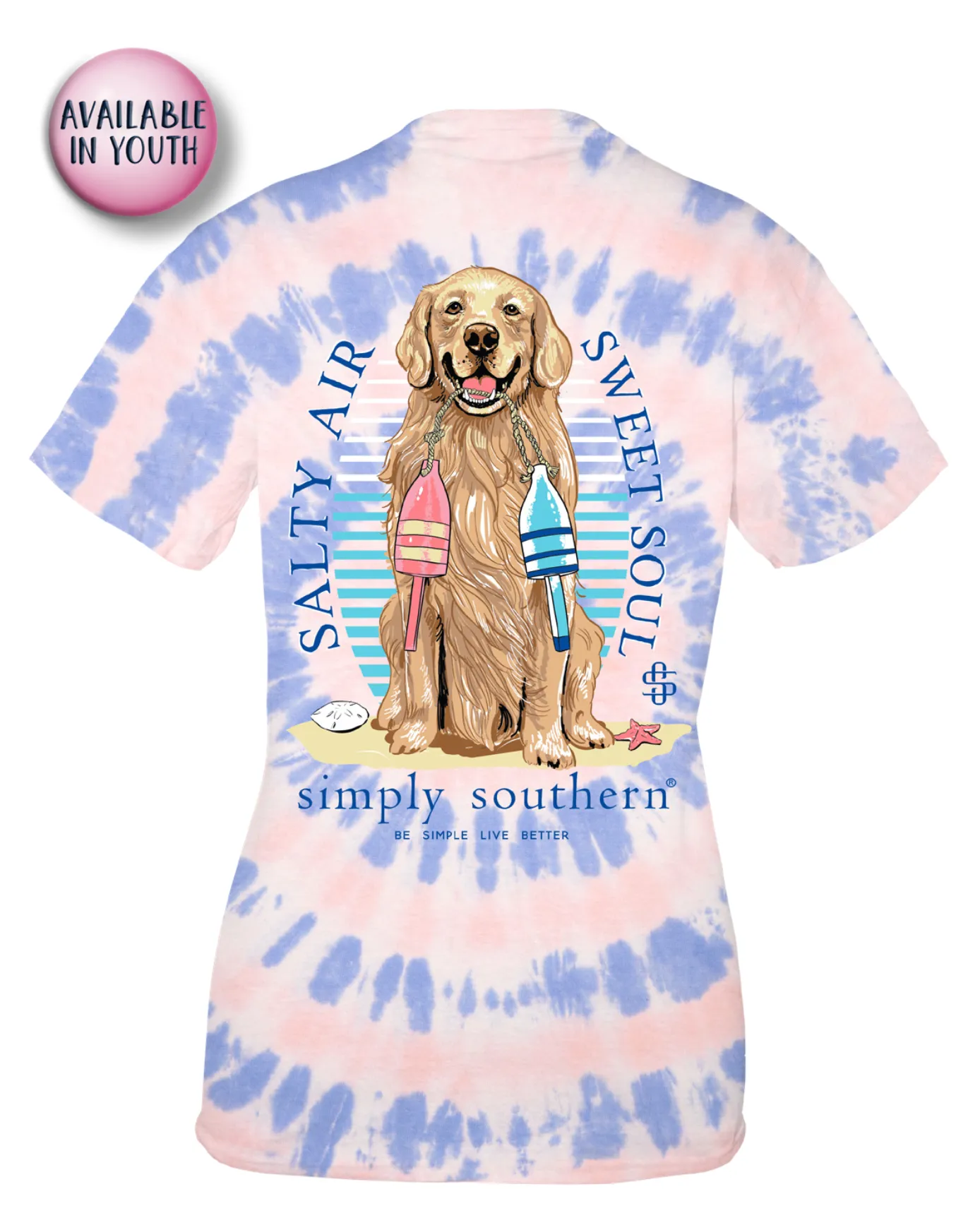 'Salty Air, Sweet Soul' Short Sleeve Tie Dye Tee by Simply Southern
