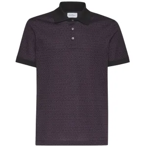 SALVATORE FERRGAMO GANCINI SHORT SLEEVED POLO DEEP PURPL