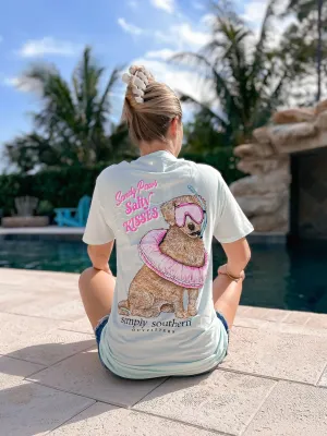 'Sandy Paws, Salty Kisses' Swimmer Dog Short Sleeve Tee by Simply Southern