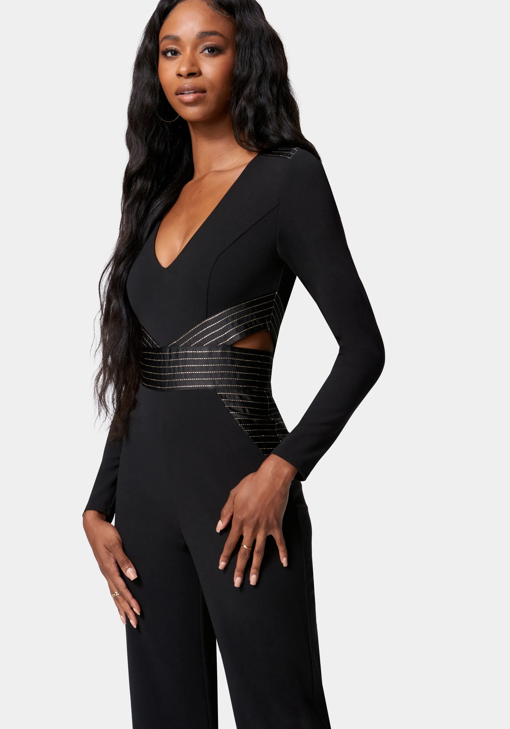 Satin Tailored Multi Stitch Jumpsuit