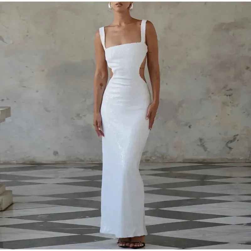 Sequin Sling Backless Dress