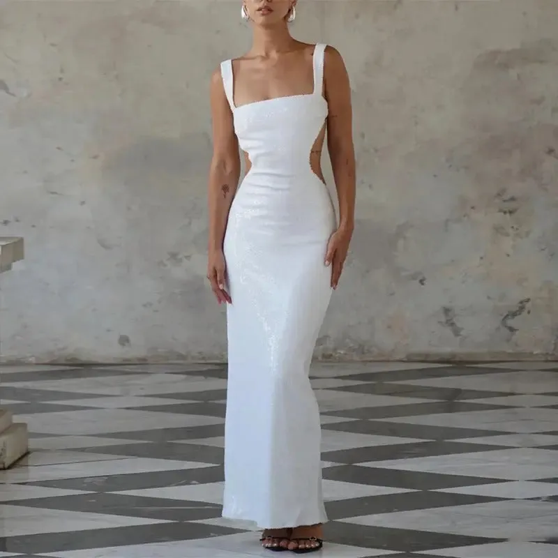 Sequin Sling Backless Dress