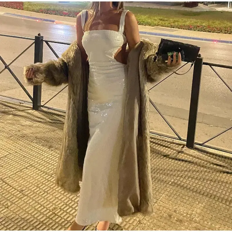 Sequin Sling Backless Dress