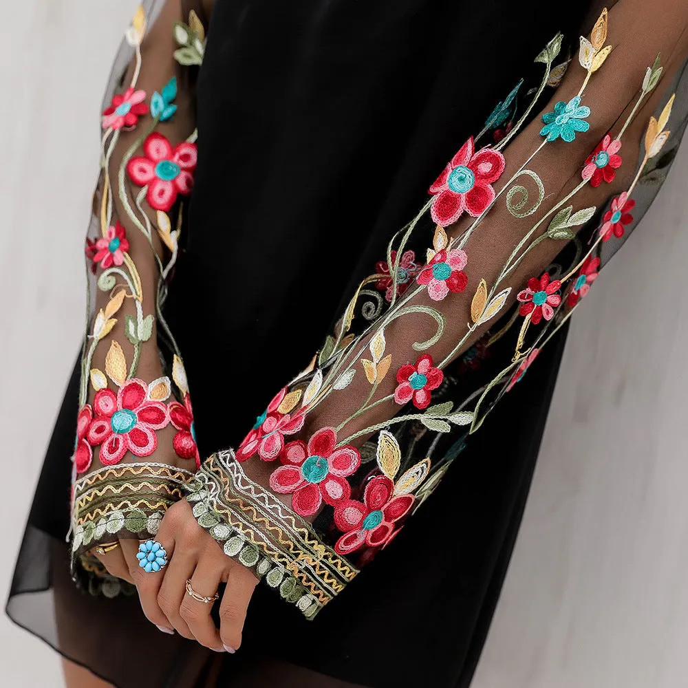 Sexy Off-the-shoulder Mesh Double-layer Chiffon Dress