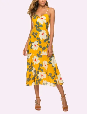 Sexy Sleeveless Open Back Lace Bohemian Sling Dress