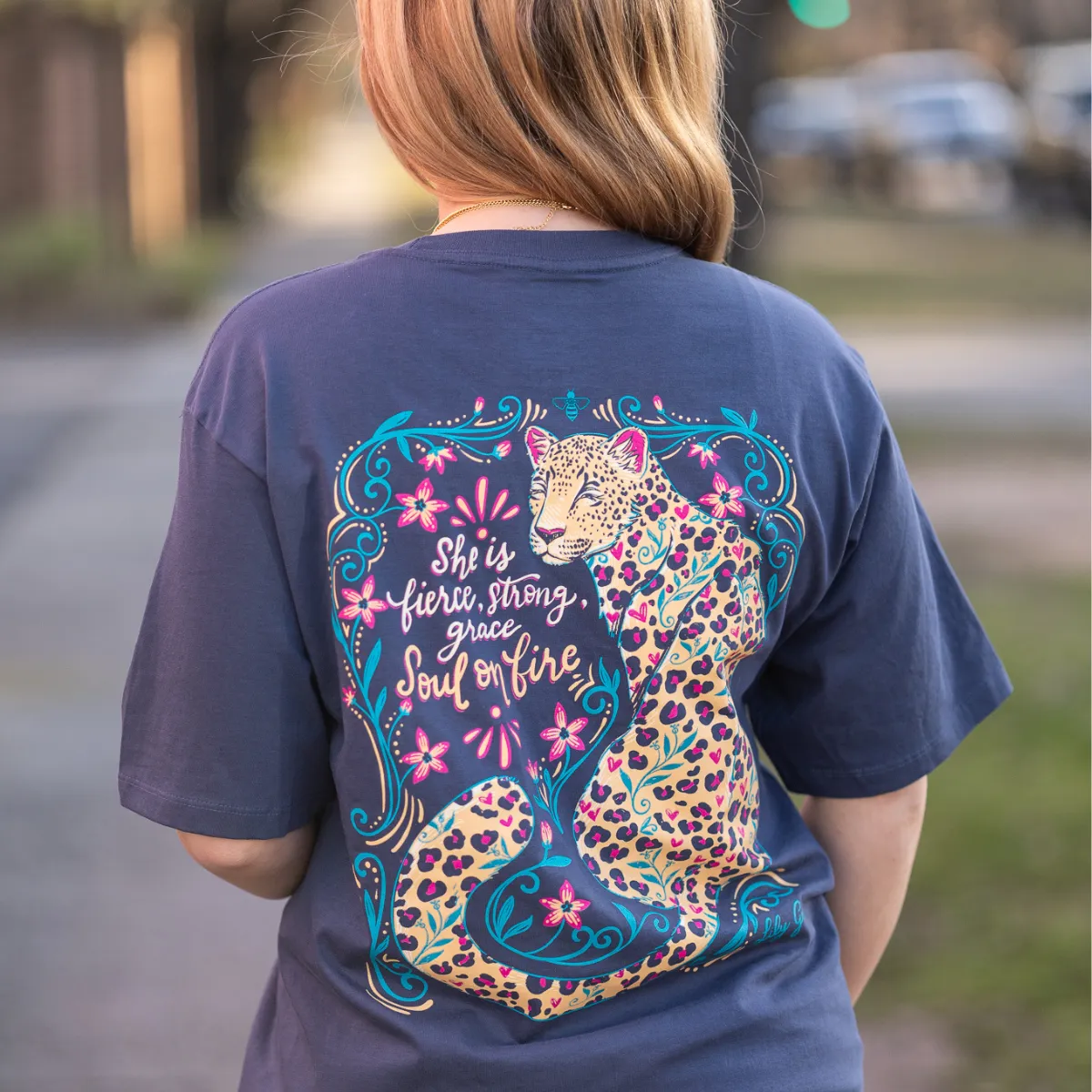 She is Fierce- Leopard Quote T-Shirt