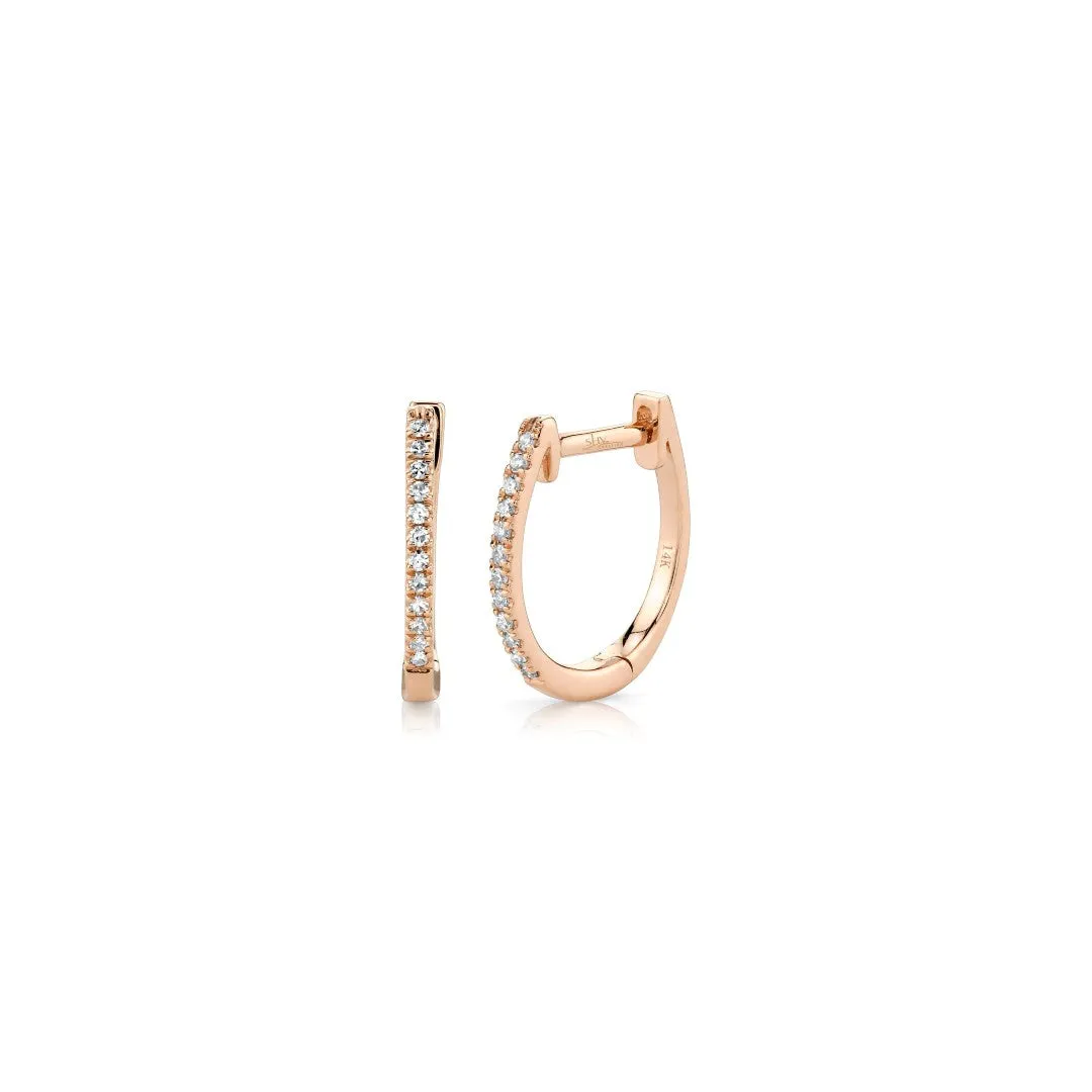 Shy Creation Diamond Huggie Hoops