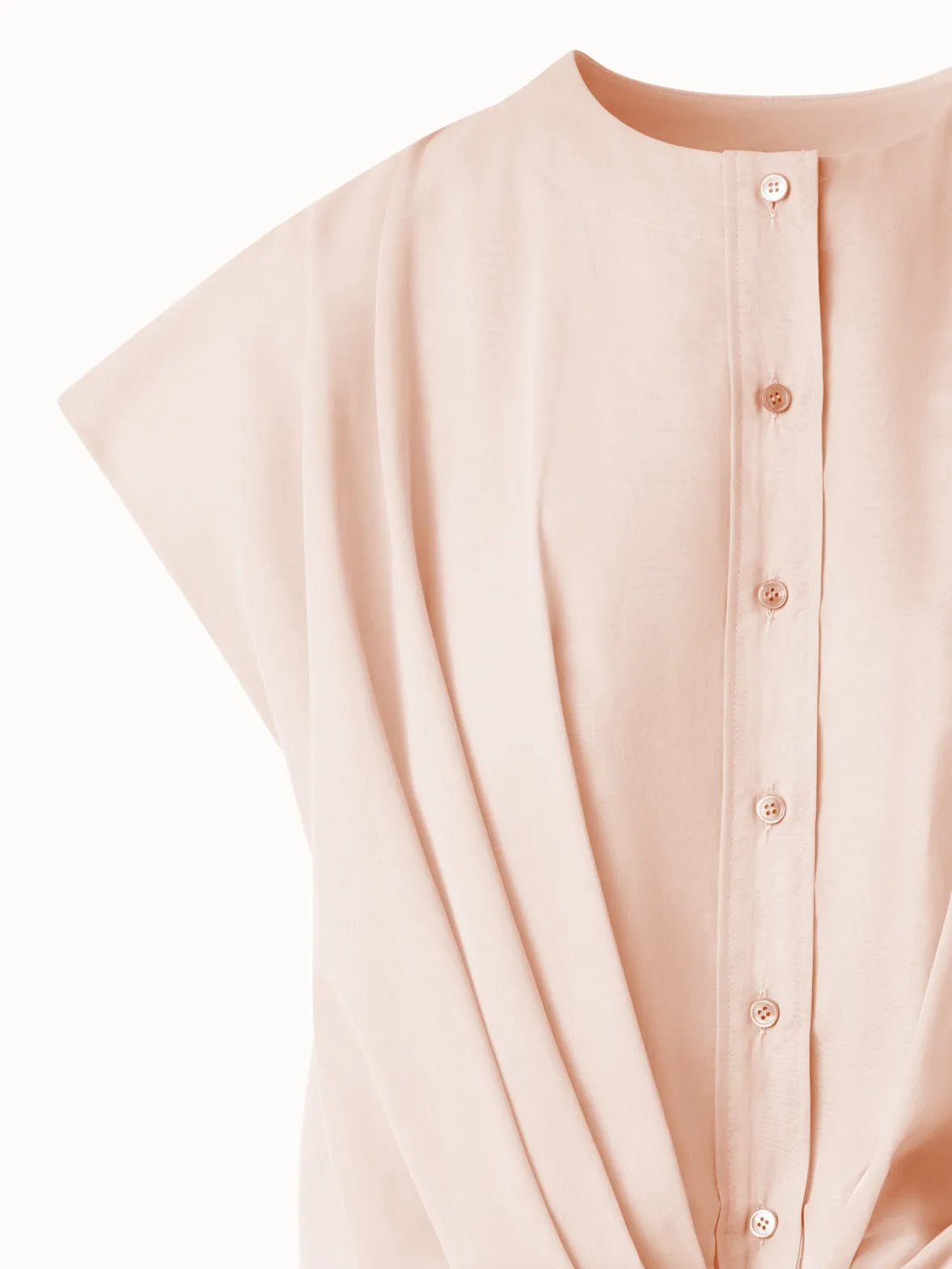 Sleeveless Cotton Voile Blouse