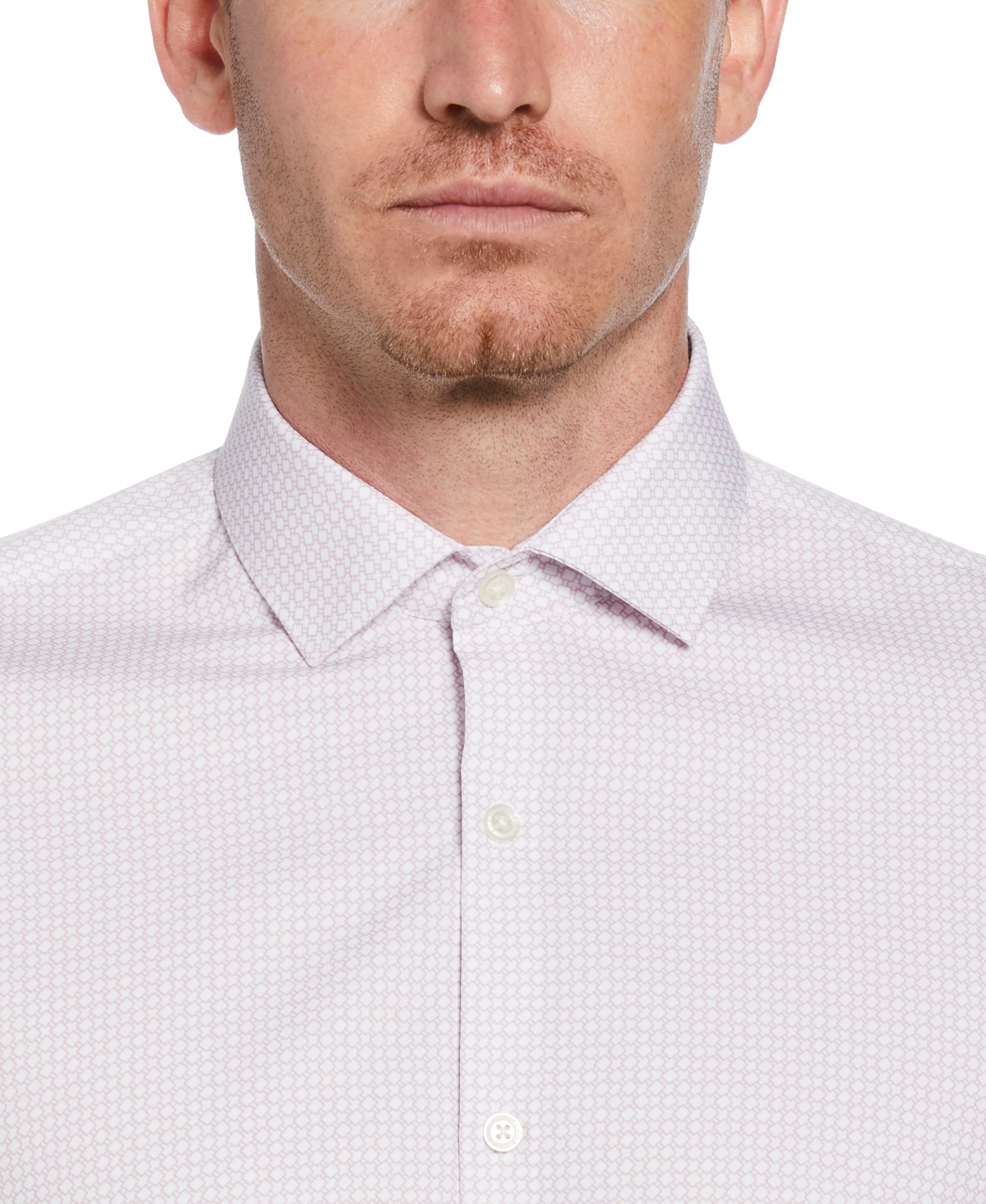 Slim Fit Button-Down Circle Pattern Dress Shirt