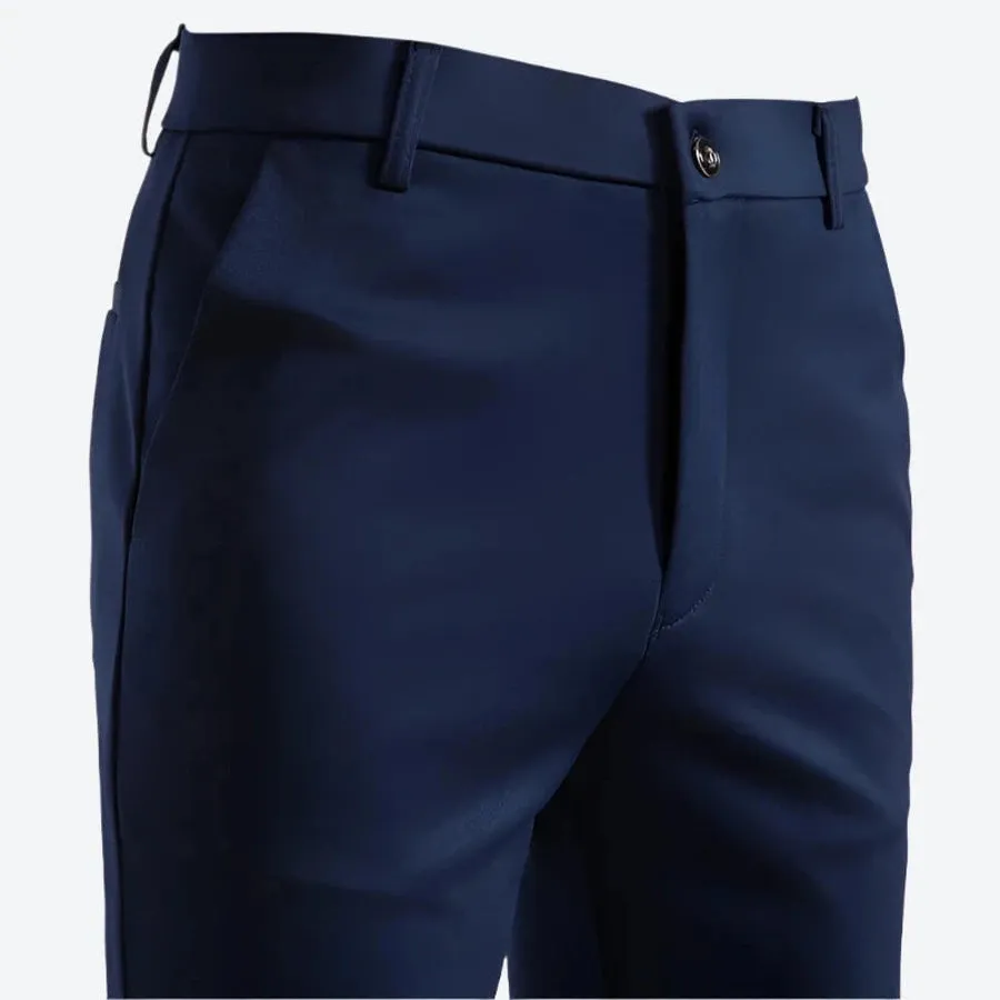 Smart Slim-Fit Buttoned Waist Dress Pants