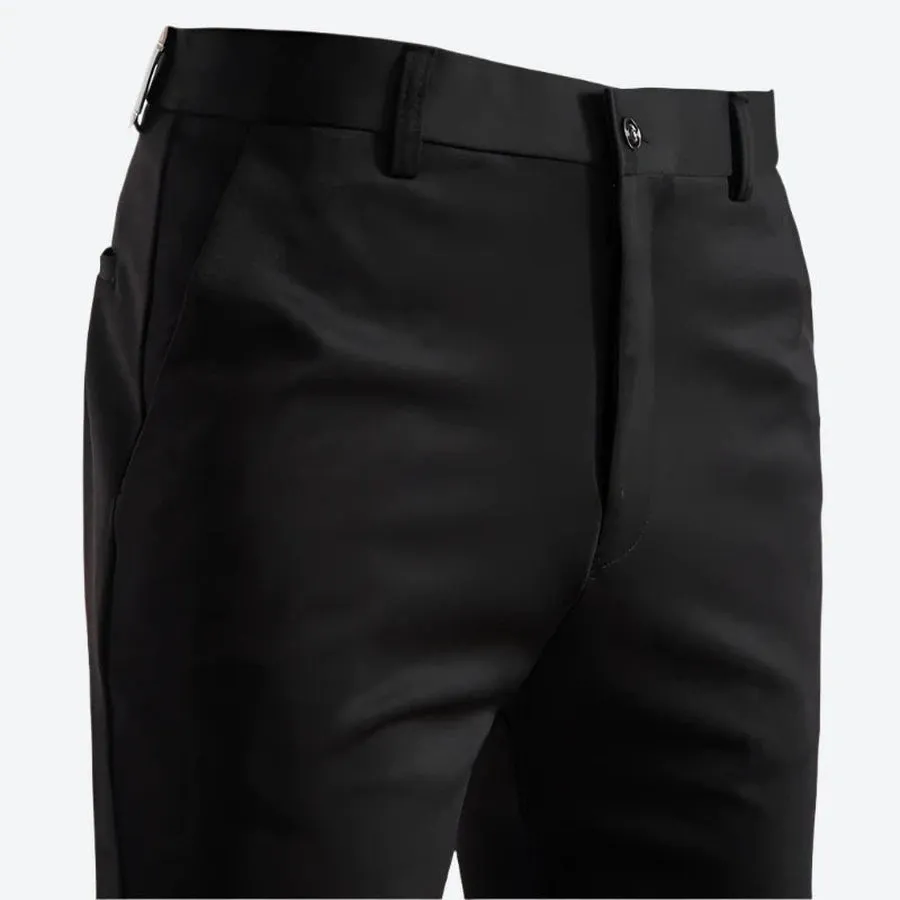 Smart Slim-Fit Buttoned Waist Dress Pants