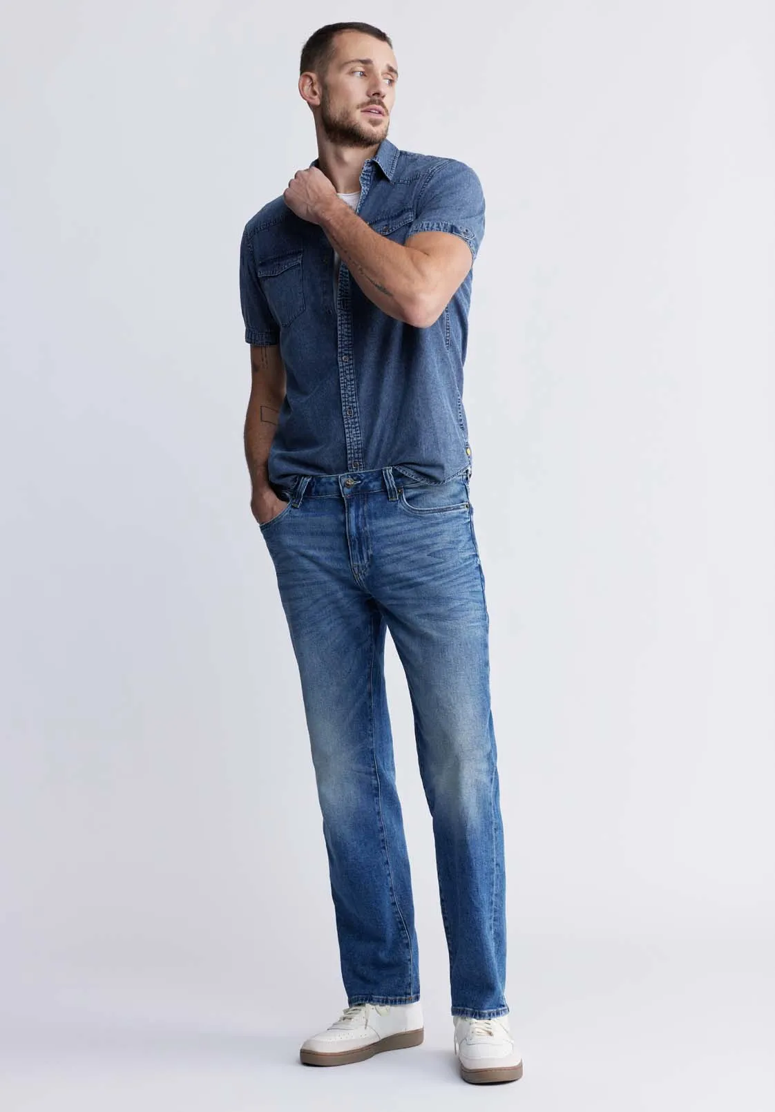 Somba Men’s Short Sleeve Shirt in Midnight Blue - BM24291